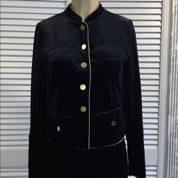 Who What Wear Jackets & Blazers - WHO WHAT WEAR Black Velvet Military Style Jacket